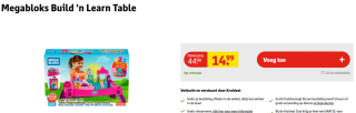 Mega Bloks Bouw en Leer tafel voor €14,99 bij Krruidvat