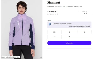 Chaqueta de Mujer Mammut AENERGY IN ATHLETIC FIT por 103.5€