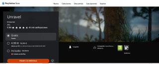 Videojuego aventura Unravel para PS4 por 4,99€
