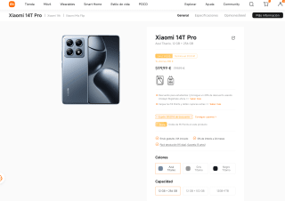 Xiaomi 14T Pro 12GB+256GB Azul Titanio 12 GB + 256GB por solo 599€