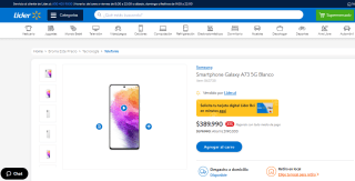 Smartphone Samsung Galaxy A73 5G Blanco por $389.990