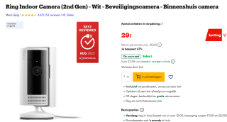 Ring Indoor Camera (2nd Gen) voor €29 bij Bol