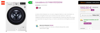 Lavadora de 12 Kg LG F4WV5012S0W por 572€
