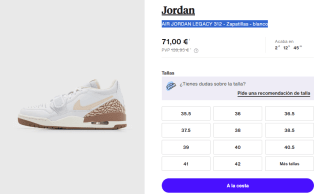 Zapatillas para Mujer Nike AIR JORDAN LEGACY 312 por 71€