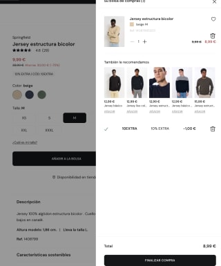Jersey Springfield estructura bicolor beige por solo 9,99€
