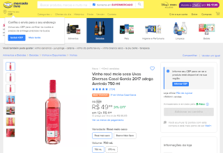 Vinho Português Meio Seco Rosé de 750ml - R$ 49,99