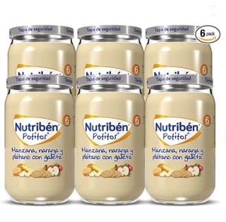 Pack 6 Nutribén Potitos De Manzana, Naranja, Plátano Y Galleta por 5.4€