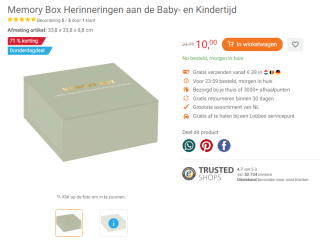 Memory Box Herinneringen aan de Baby- en Kindertijd voor €10 bij Lobbes