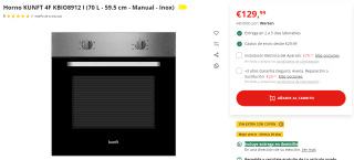 15% EXTRA descuento en Worten preciazos hornos por 110€