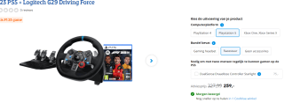 F1 23 PS5 + Logitech G29 Driving Force voor €259 bij Coolblue