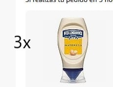 3x Hellmann's - Mayonesa en Bote Dispensador Gran con Huevos 100% de Corral, 250 ml por 4,16€