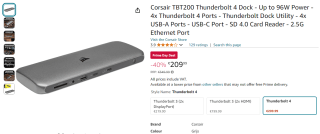 Corsair TBT200 dock voor €209,99 met Amazon Prime