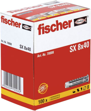100 unidades Fischer Tacos pared para hormigón SX 8x40 por 4,95€
