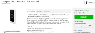 Ubiquiti UniFi Protect G4 Doorbell voor €109,45 bij Hardwarewebwinkel