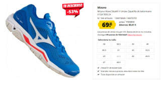 Zapatillas de Hombre Mizuno Wave Stealth V por 69.99€