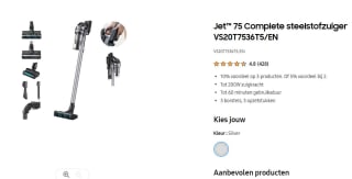 Samsung Jet 75 Complete voor €344 bij Samsung