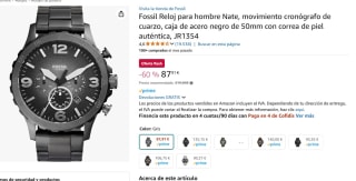 Reloj marca Fossil Nate Cronógrafo Hombre JR1354 por 87,91€
