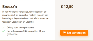 Bus Retour in Groningen en Drenthe; €12,50 voor 2 personen bij Qbuzz
