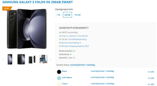 Samsung Galaxy Z Fold5, 256GB Zwart voor €1.379 bij Phonemarket