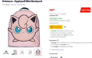 Difuzed Jigglypuff Pokémon 26 cm rugzak voor €31,50 bij Bol