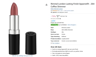 Rimmel London Langaanhoudende Lippenstift 264 Coffee Shimmer voor €2,70 bij Amazon