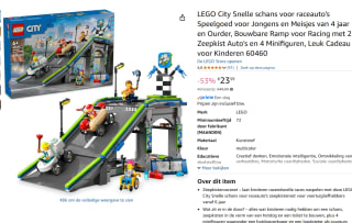 LEGO City Snelle schans voor raceauto's zeepkistenset - 60460 voor €23,59 bij Amazon