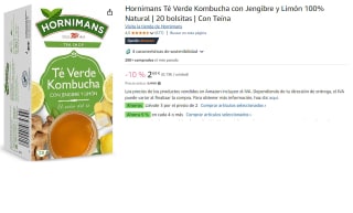 6 Paquetes de Hornimans Té Verde Kombucha con Jengibre y Limón 100% Natural | 20 bolsitas | Con Teína por 9.27€