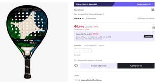 Pala de pádel Star Vie Aquila Space 2.0 por 46.99€ (Cuenta Nueva 36.99€)