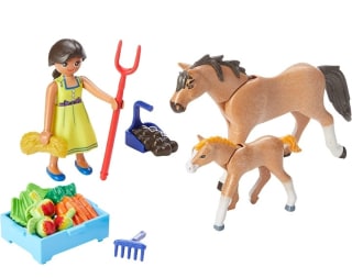 PLAYMOBIL PRU con Caballo y Potro por 7,76€.