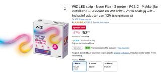 WiZ LED strip - Neon Flex - 3 meter voor €52,50 bij Amazon