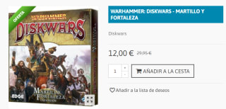 Juego de Mesa Warhammer Diskwars: Martillo y Fortaleza por 12€