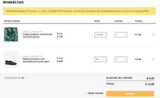 2e artikel 50% korting op heel veel badmode en accessoires bij Scapino