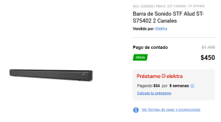 Barra de Sonido STF Alud ST-S75402 por $450 en Elektra