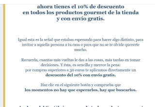 Descuento de -10% y portes gratis por compras de +30€