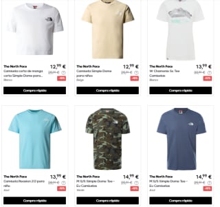 The North Face camisetas desde solo 12,99€