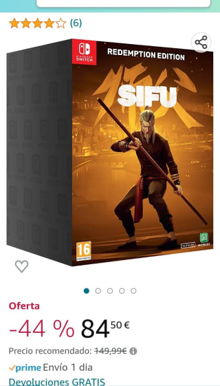 SIFU Redemption Edition Nintendo Switch por 84,50€.