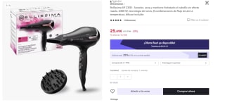 Secador de pelo, Bellissima Imetec K9 2300, 2300 W, tecnología de iones, 8 combinaciones de flujo de aire a temperatura por 19.12€