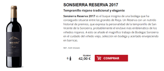 6 Botellas de Sonsierra Reserva 2017 por 32€