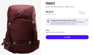 Mochila de Trekking OSPREY Renn 65 por 96€