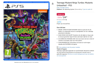 Teenage Mutant Ninja Turtles: Mutants Unleashed - PS5 voor €24,99 bij Amazon