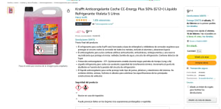 Líquido Krafft Anticongelante Coche CC-Energy Plus 50% G12+ Violeta a solo 9,01€