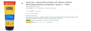 3 Botes de Giorgi Line - Gomina Efecto Mojado, 0% Siliconas, Fijación 48h,Acabado Brillante, Sin Residuos, Fijación 3 - 170ml por 5.35€