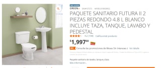 Paquete sanitario Futura II por $1197