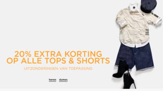 20% extra korting op alle tops en shorts tot 80% korting tijdens de G-star sale