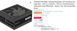 Corsair RM1000x 2024 - Voeding voor €149,90 bij Amazon