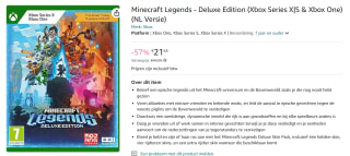 Minecraft Legends - Deluxe Edition (Xbox One) (Xbox Series) voor €21,65 bij Amazon