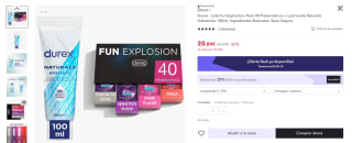 40 preservativos Durex + Lubricante Naturals Hidratante 100ml por 15€