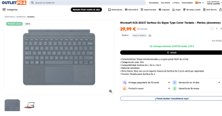 Teclado Microsoft KCS-00137 Surface Go Signa Type Cover Platino por 29,99€