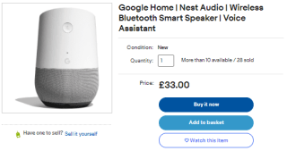 Earn eBay's brand new Google Home available for £29.30