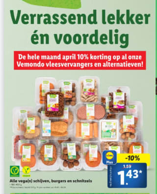 10% korting op VEMONDO Vleesvervangers en alternatieven bij de Lidl